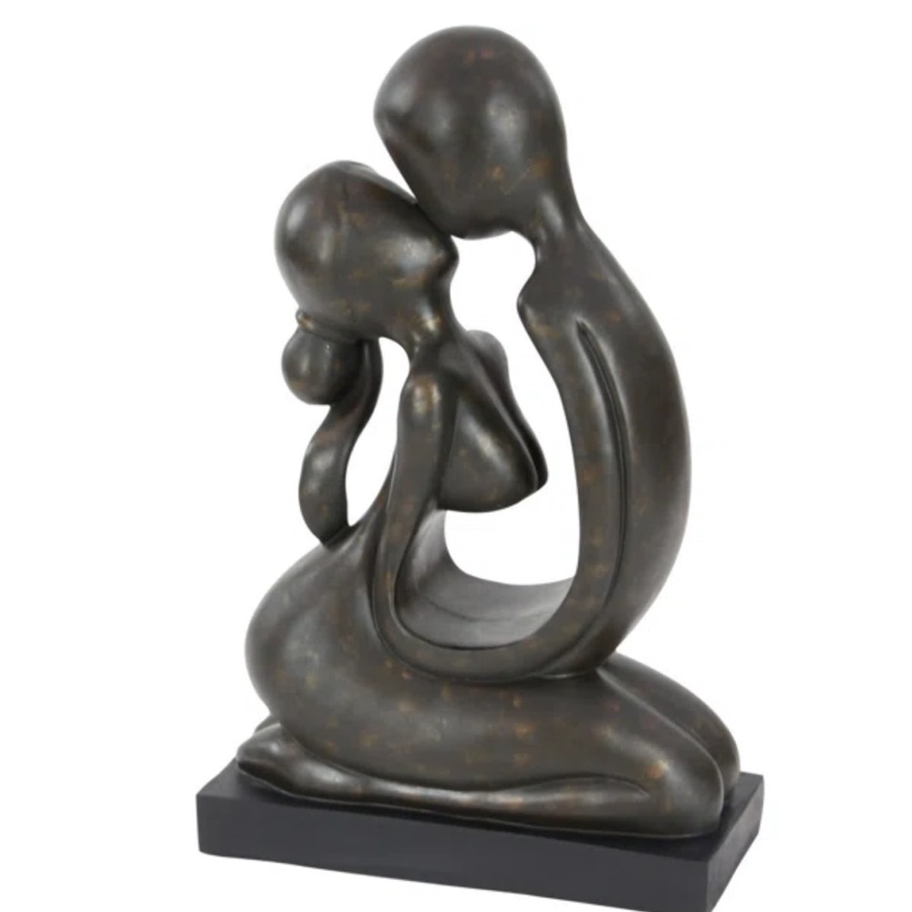 Wrought Studio Bronze Couple Sculpture - Picture 2 of 4